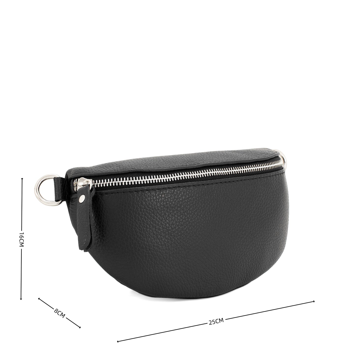 Leather Medium Bum Bag - Pewter Metallic