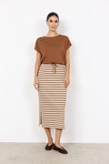 Short Sleeve Toffee Round Neck Top
