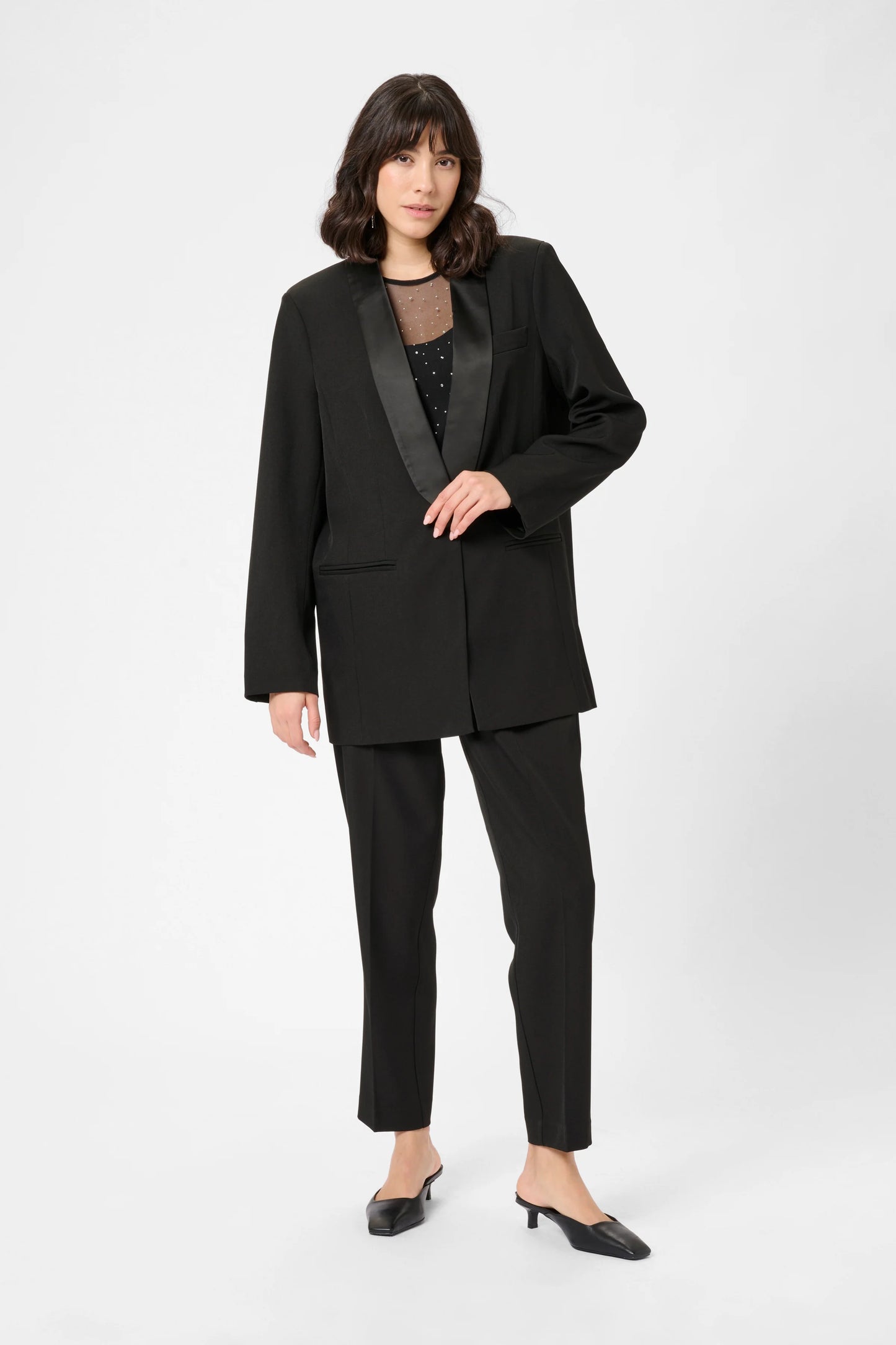 Tuxedo Breasted Blazer - Black