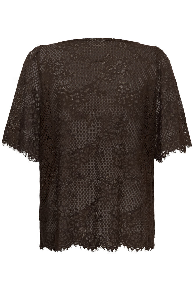 Coffee Lace Blouse