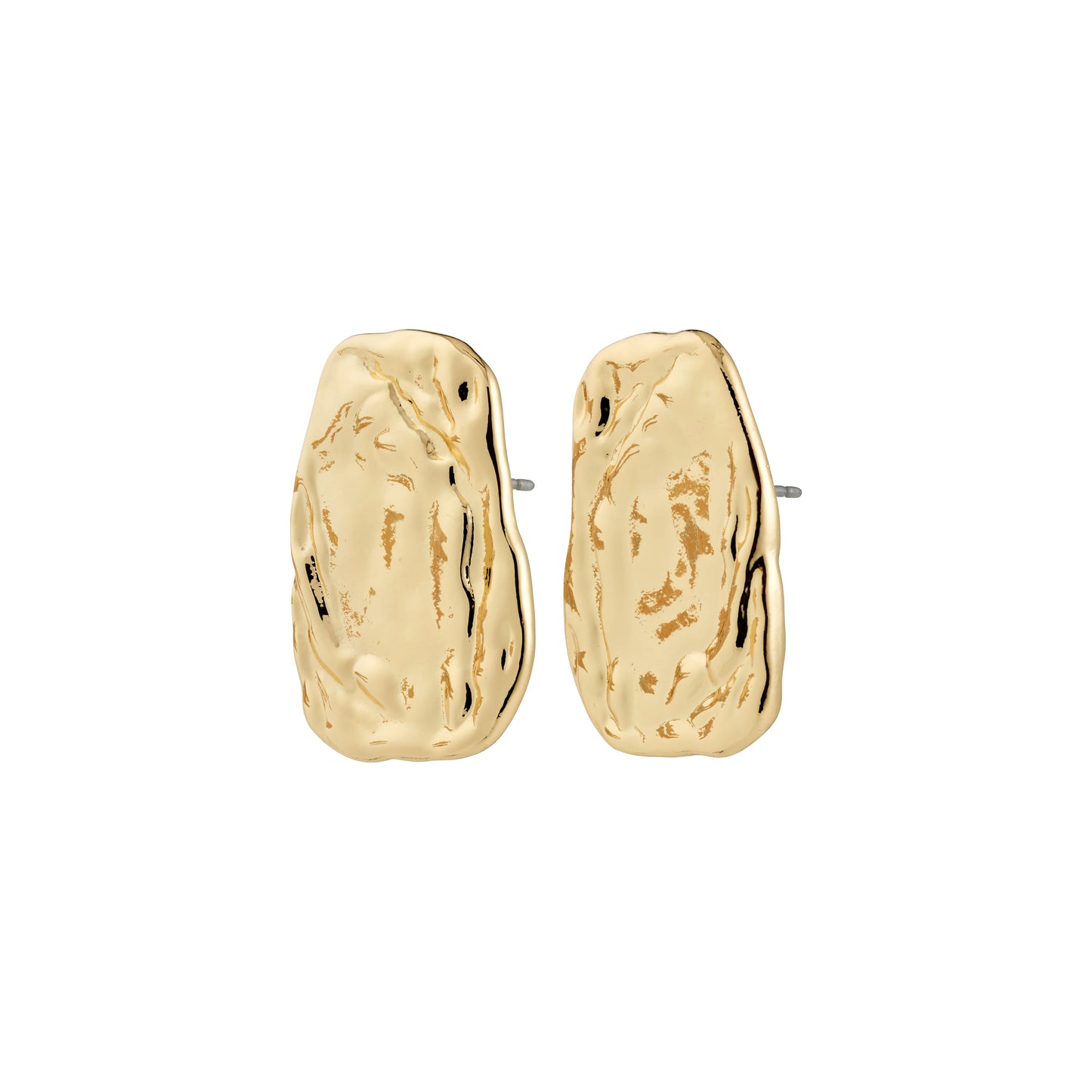 Rustic Flat Shaped Earrings - Silver Or Gold Plated