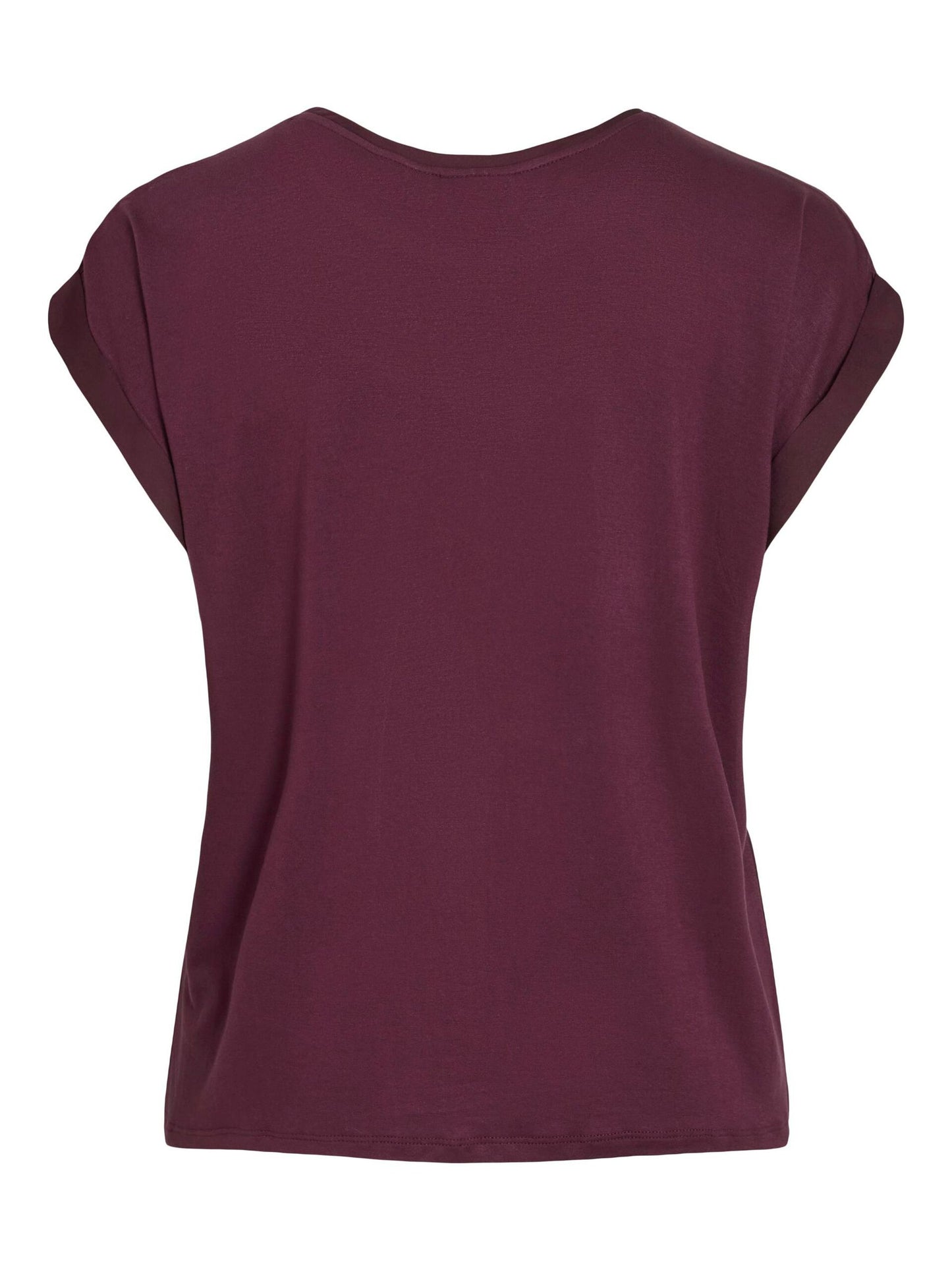 Satin Short Sleeve Top - Wine