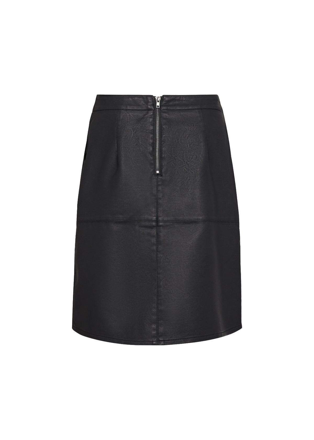 Midi Length Skirt In Vegan Leather - Black
