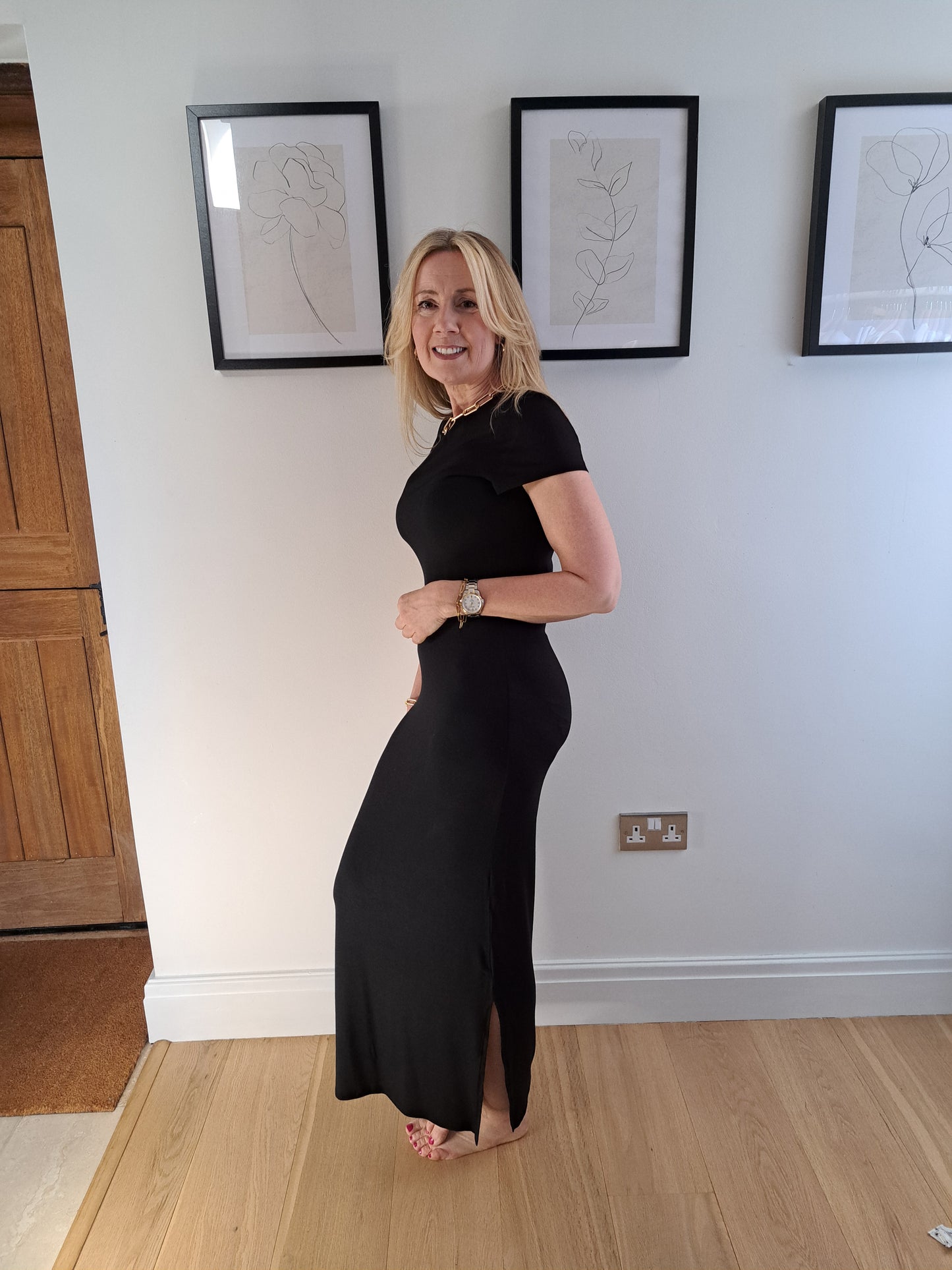 Black Jersey Dress - Maxi Legnth