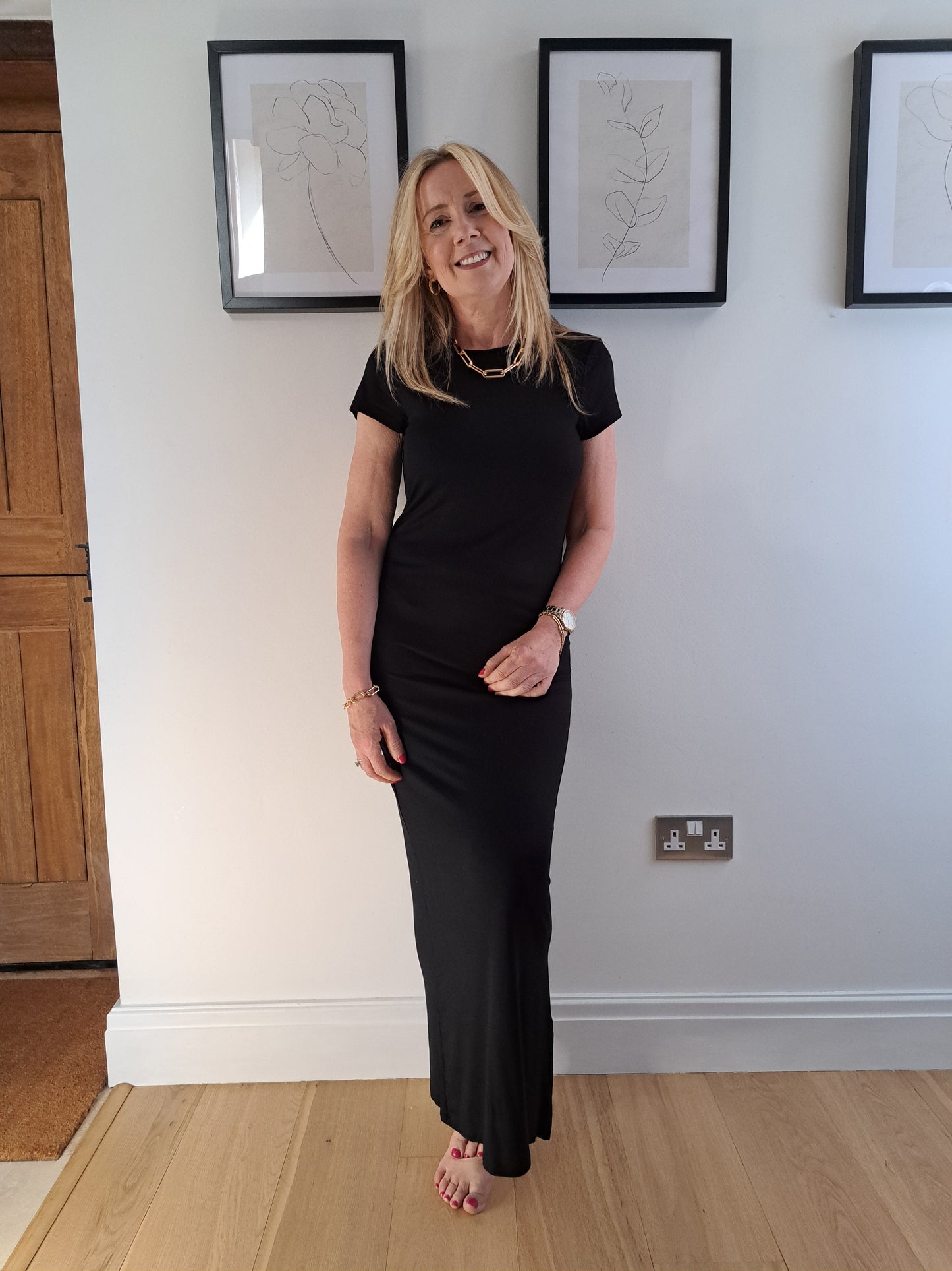 Black Jersey Dress - Maxi Legnth