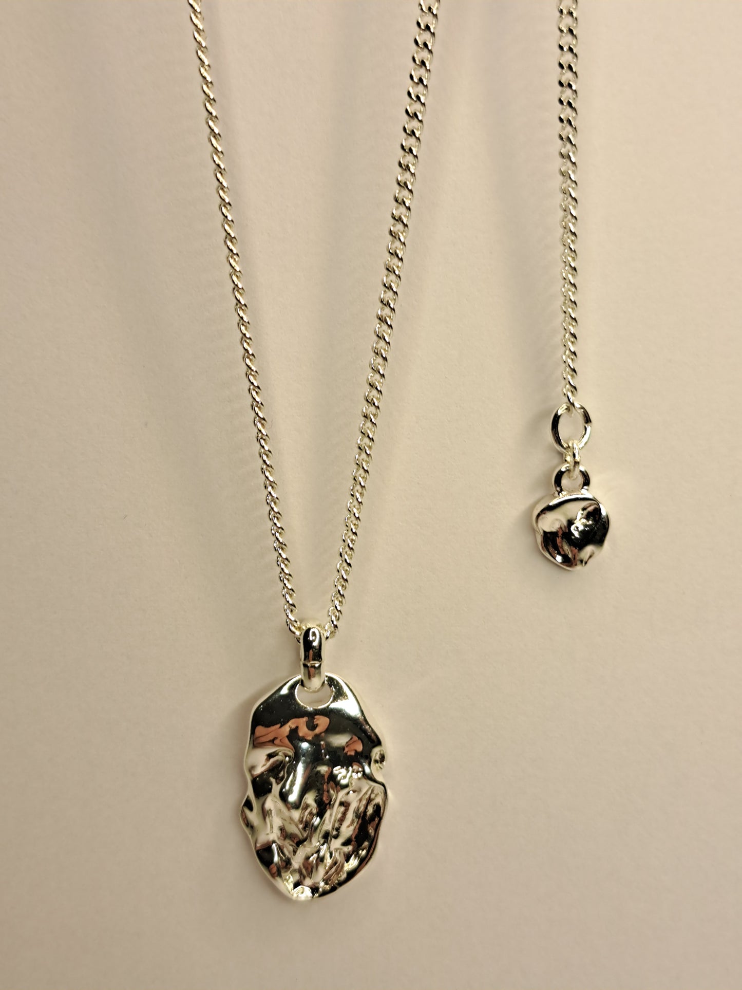 Silver Plated Necklace With Pendant And Adjustable Chain