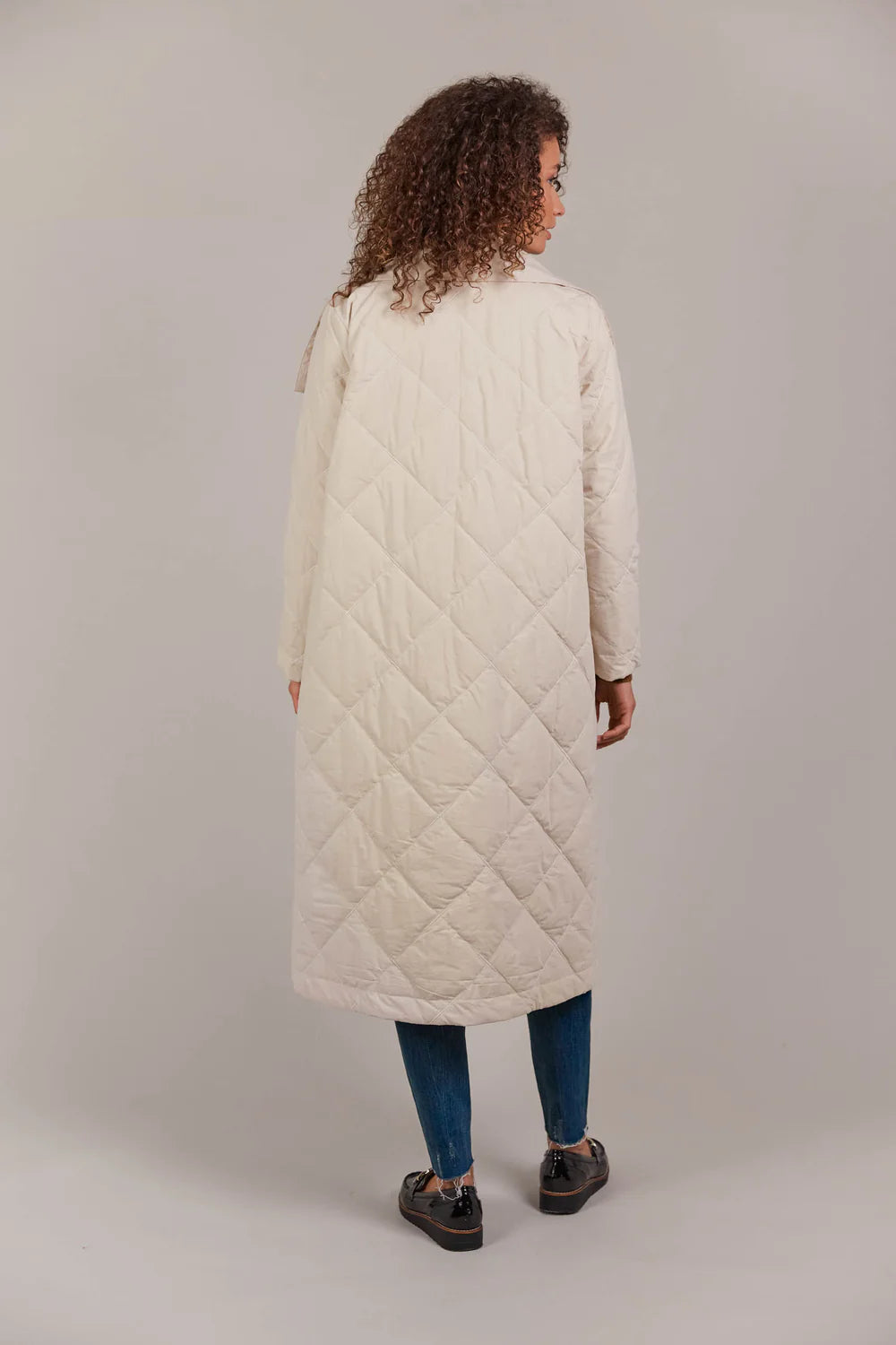 Lightweight Quilted Coat - Ecru
