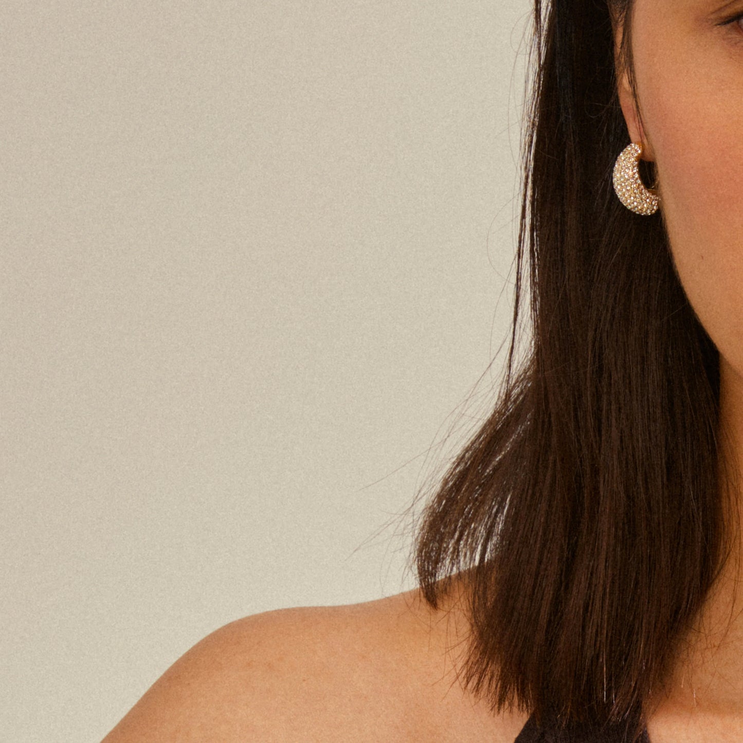 Naomi Crystal Hoops Gold - Plated