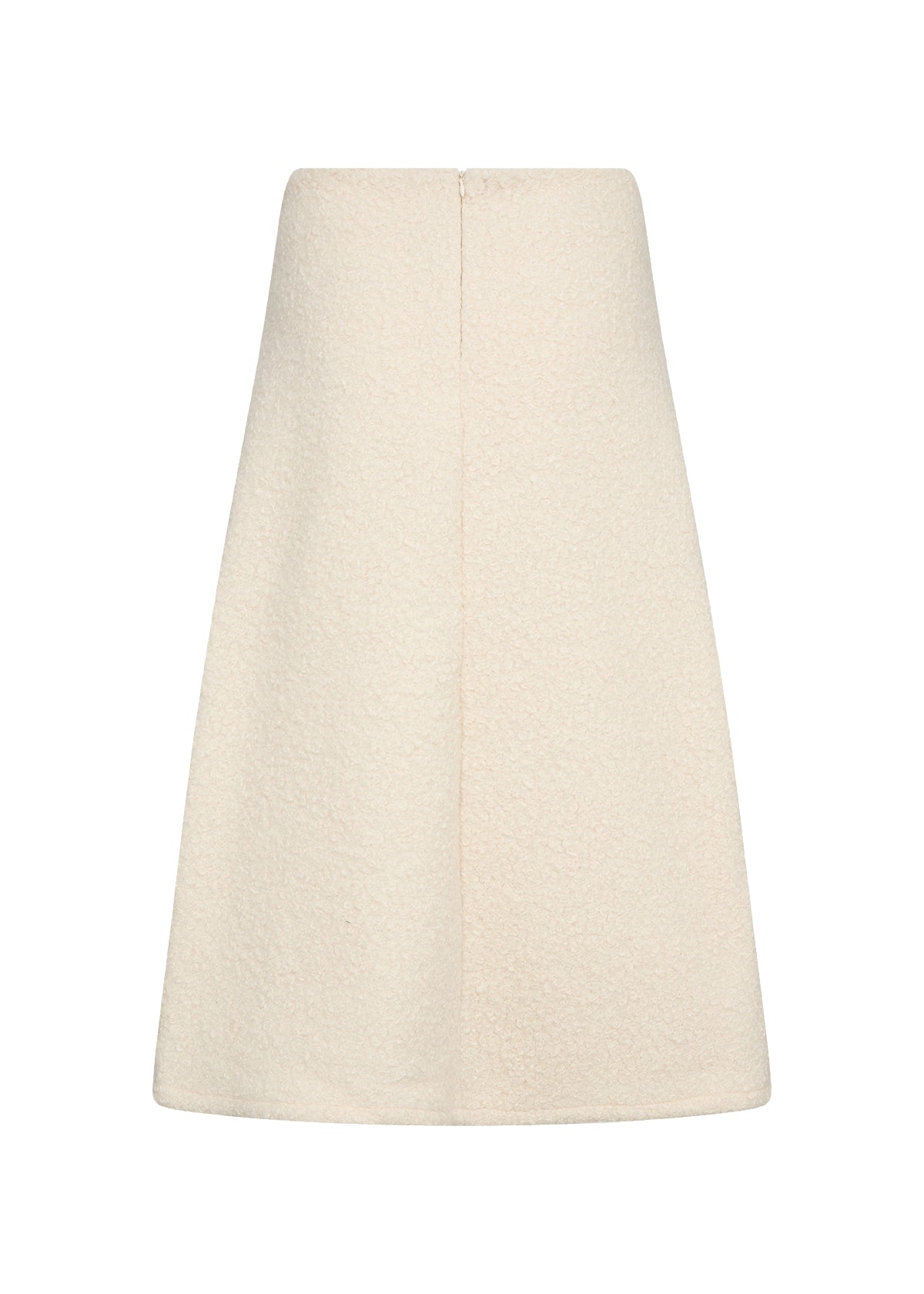 Ivory Faux Lambswool A Line Skirt