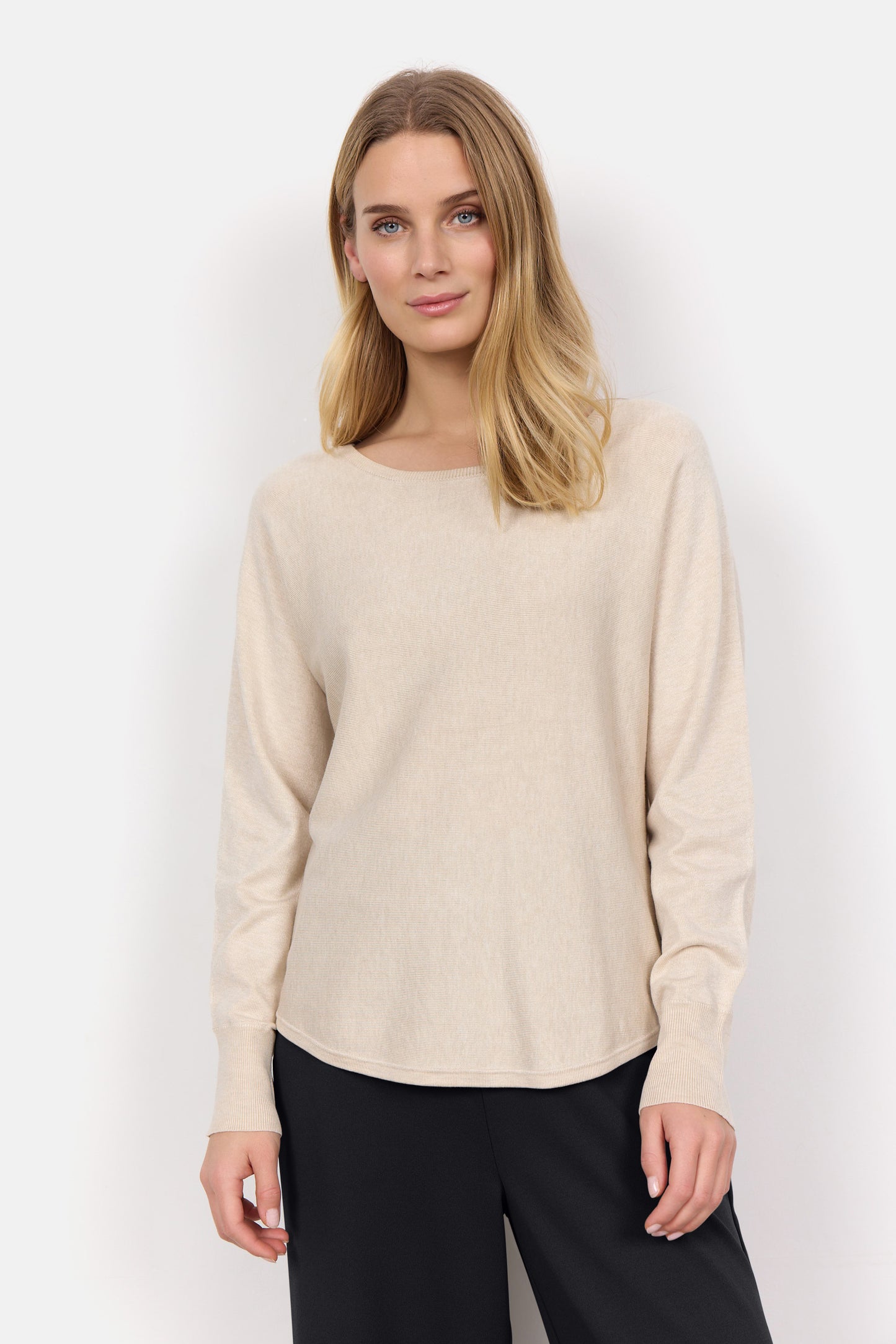 Long Sleeve Pullover With Button Detail On Back - Various Colours
