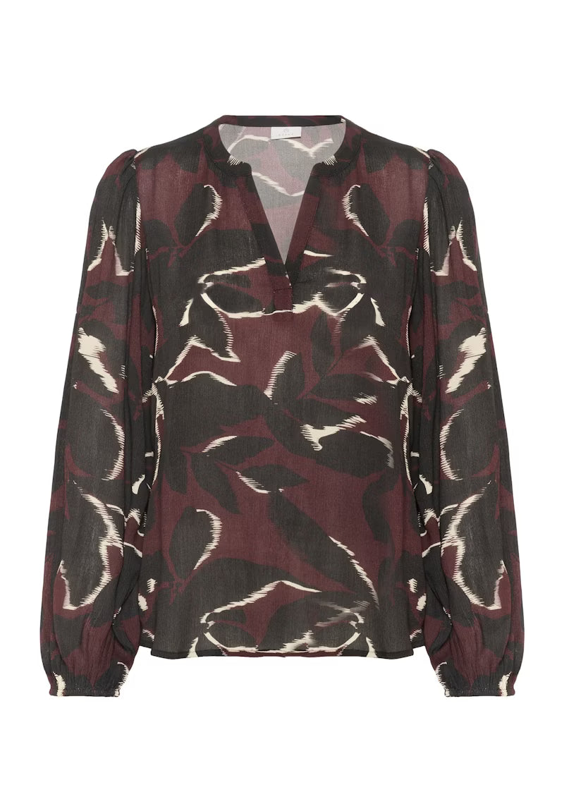 Wine Print Blouse
