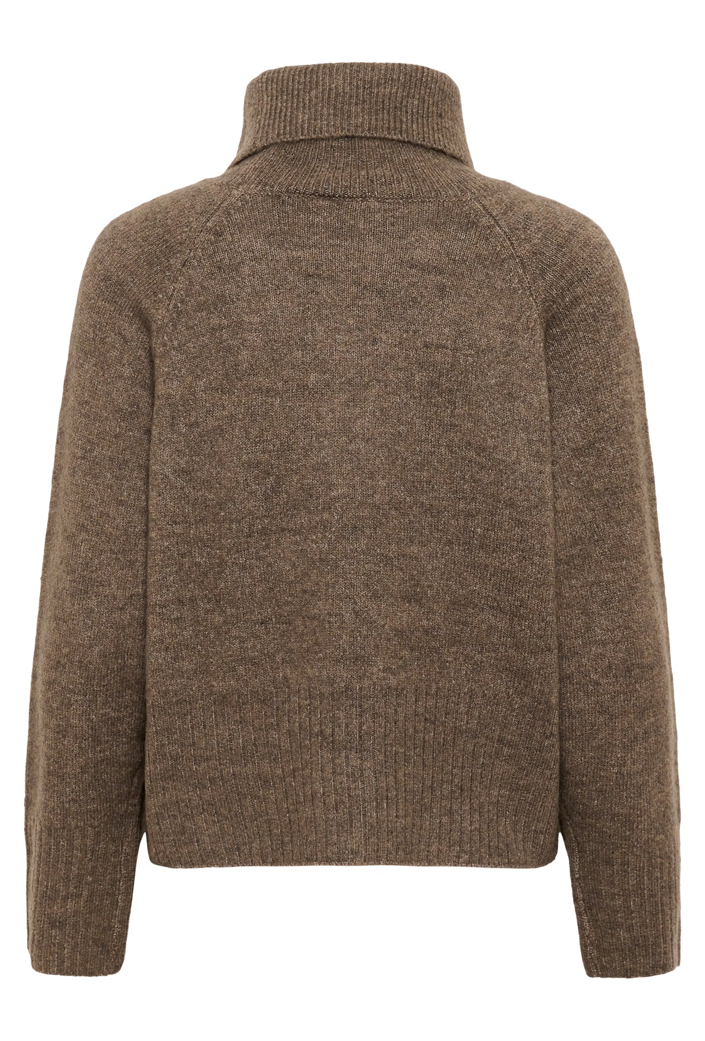 Medium Knit Brown Melange Polo Neck Jumper