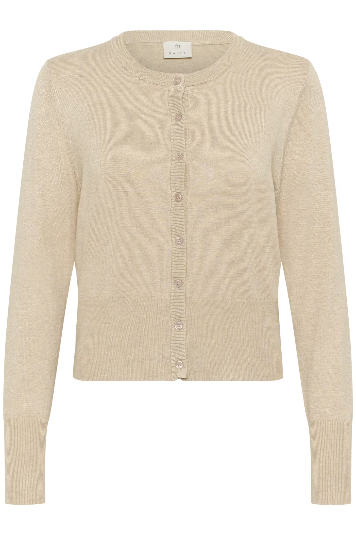 Fine Knit Cardigan - Beige Melange