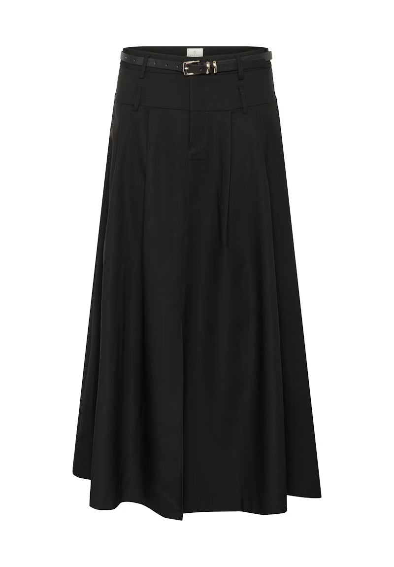 Black A-Line High Waisted Skirt