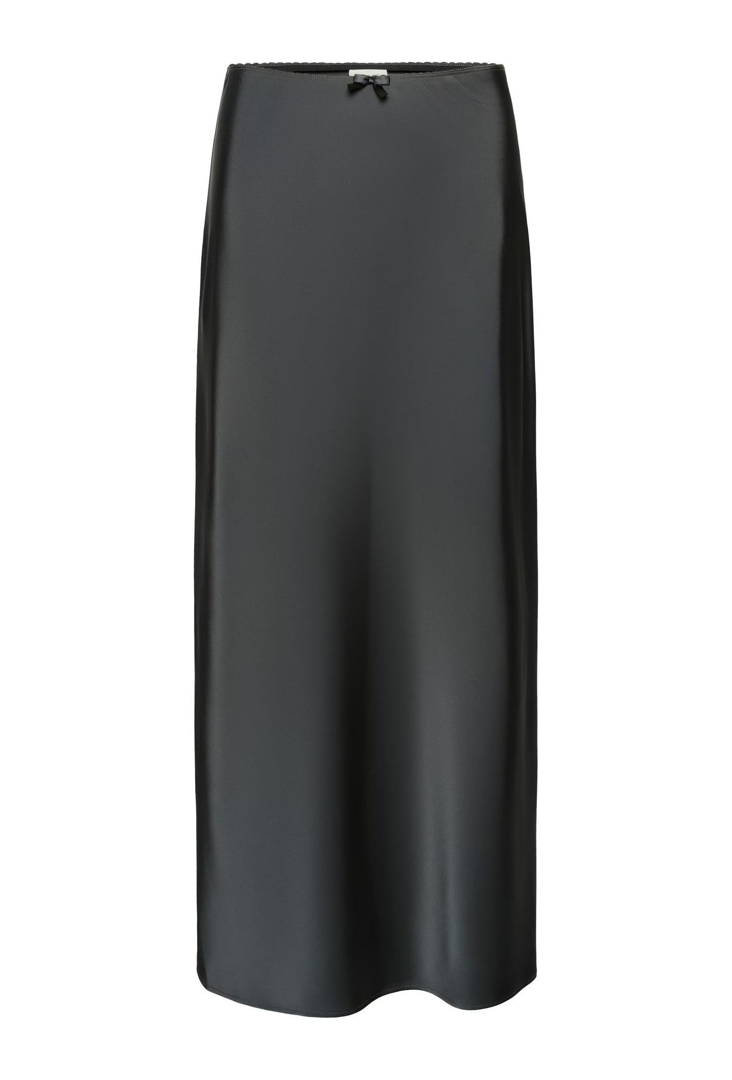 Satin Maxi Skirt - Gunmetal Grey