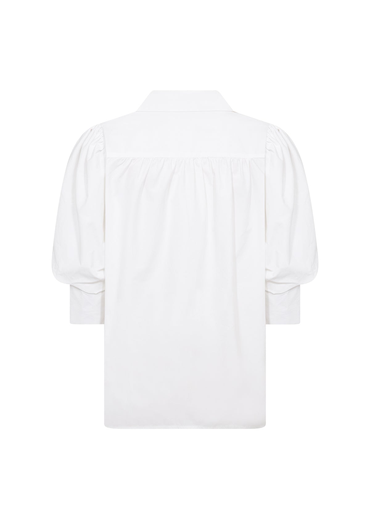 Puffed 3/4 Length Sleeve Shirt - White