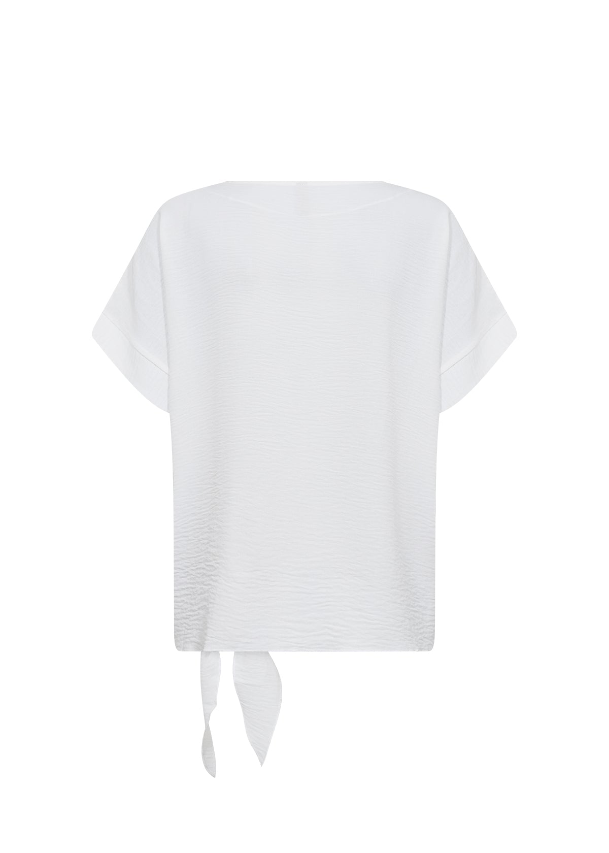Short Sleeve Ivory Round Neck Top