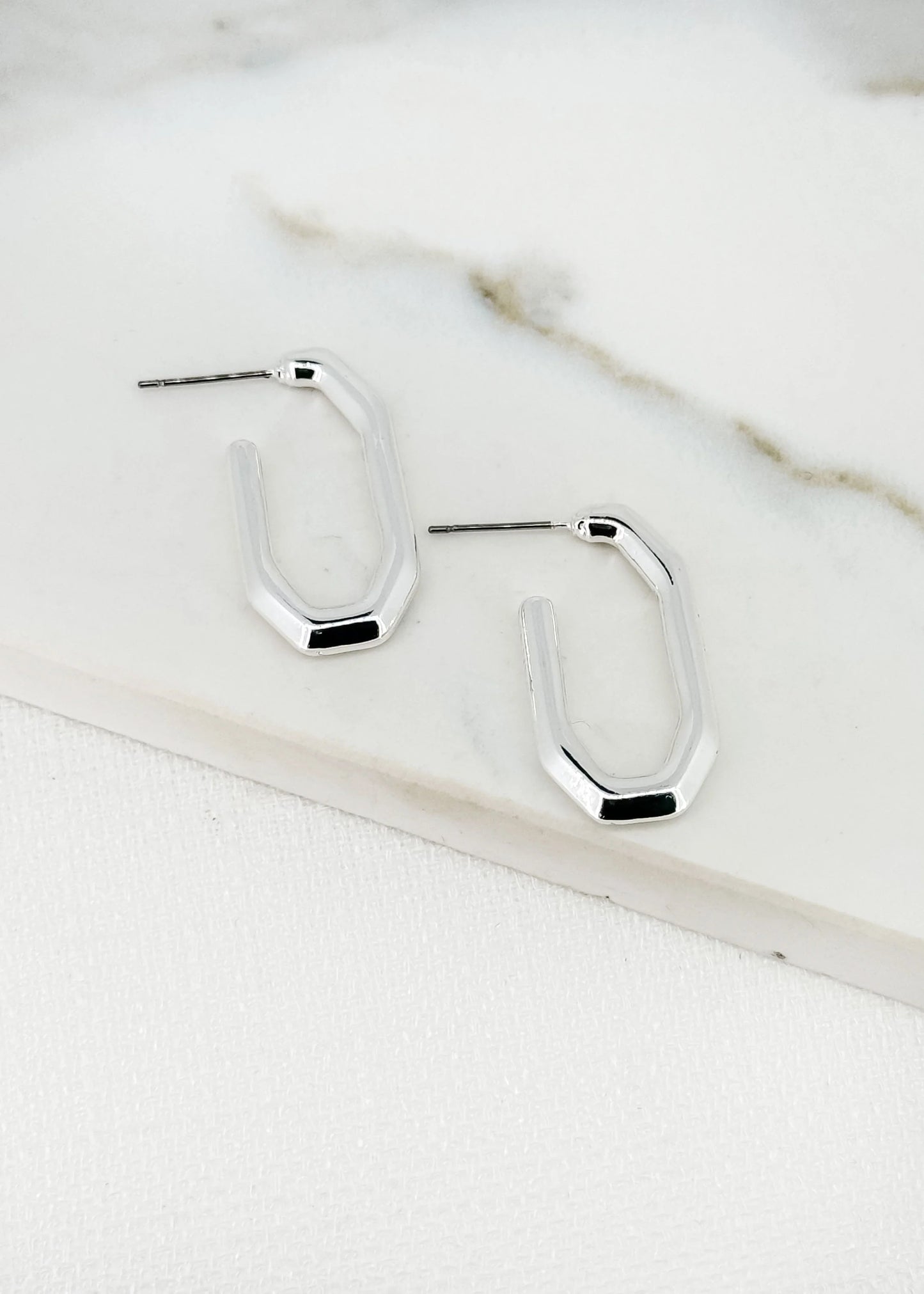 Silver Coloured Large Link Earrings