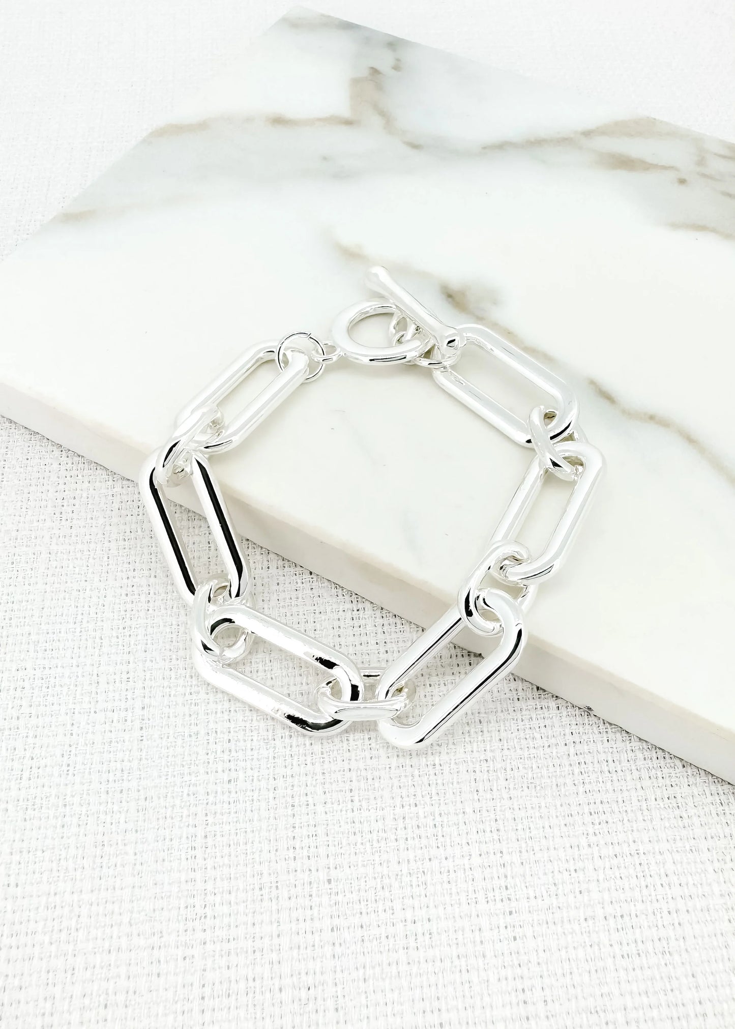 Silver Coloured Large Link Bracelet