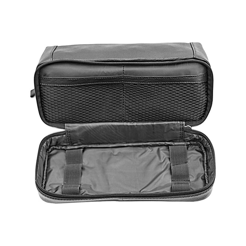 Travel Unisex Leather Washbag/Toiletry Bag - Black or Brown