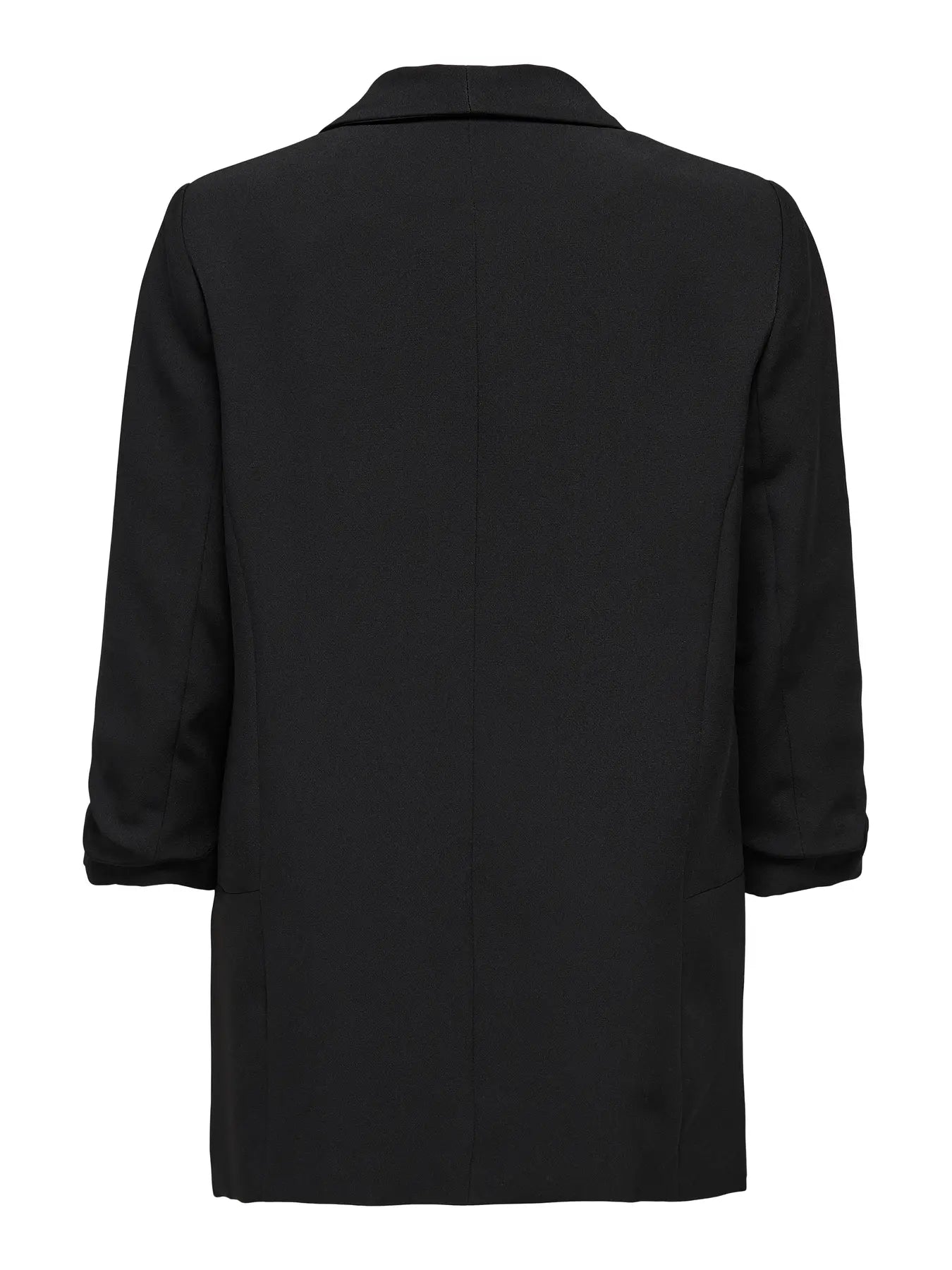 Blazer With 3/4 Ruched Sleeves - Black