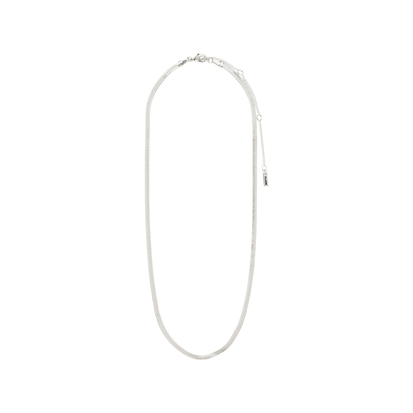 JOANNA Flat Snake Chain Necklace Silver-Plated