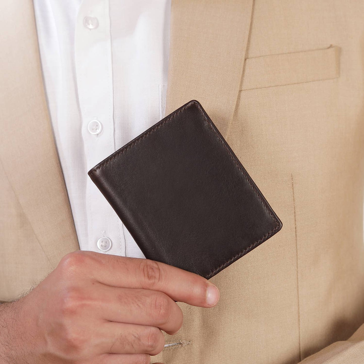 Men’s Leather Bifold Wallet - Black or Brown