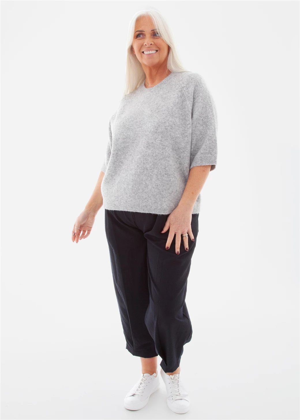 Twill Pleat Front Elastic Waist Trouser - Black