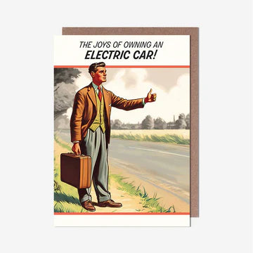 Greeting Card - Joys Of Owning An Electric Car