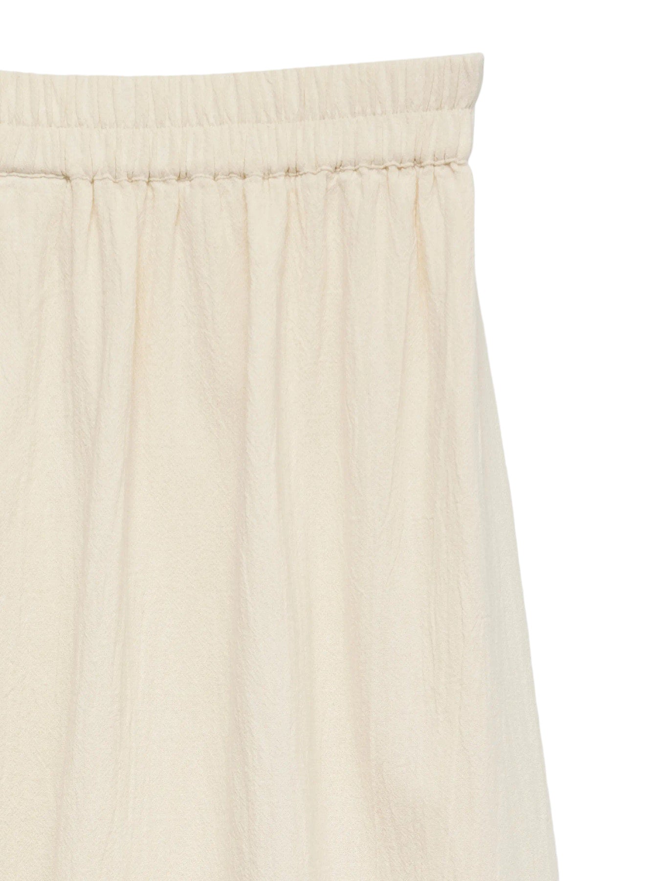 Organic Cotton Scallop Trim Ankle Skirt - Black or Ivory