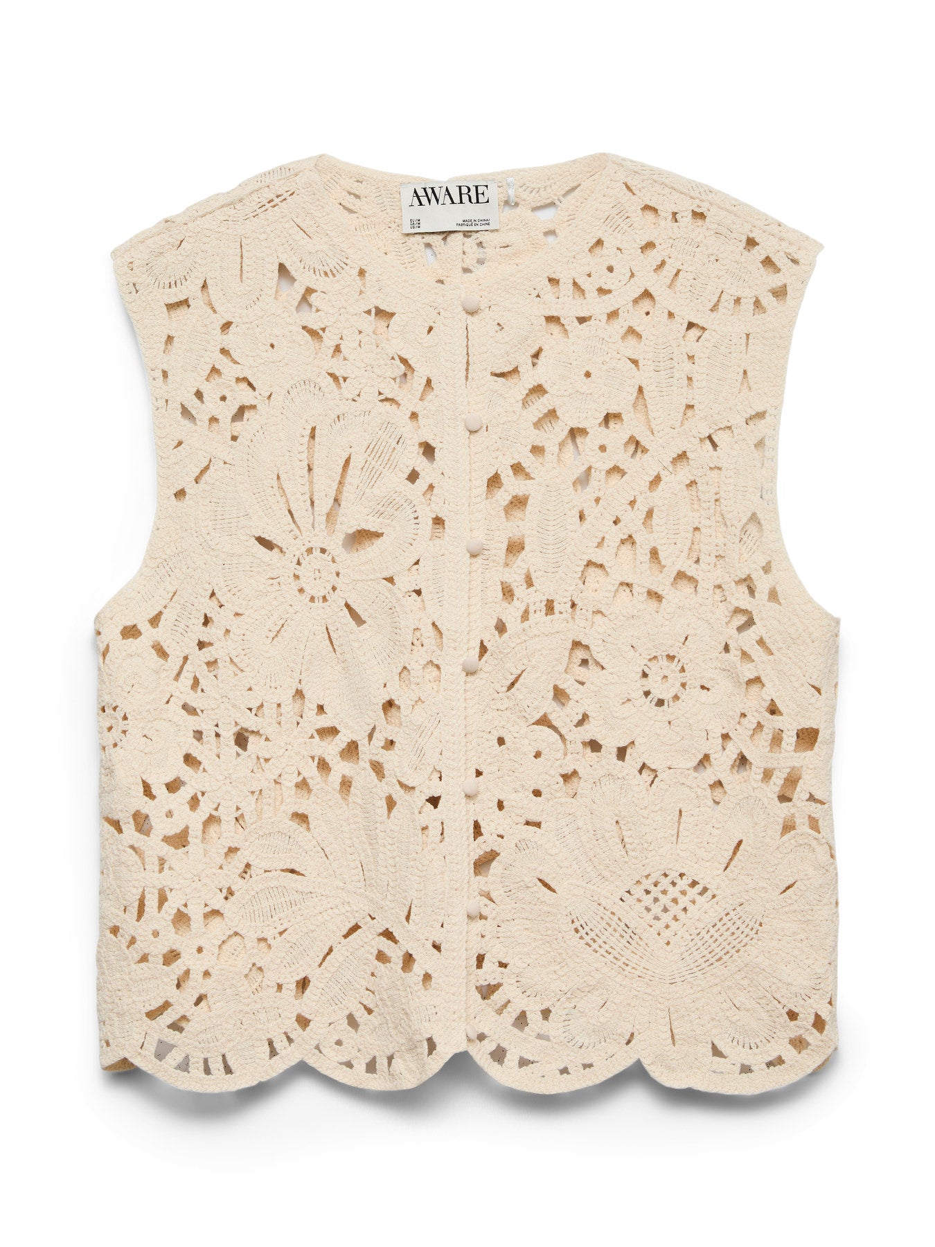 Round Neck Summer Vest / Open Weave Sleeveless Waistcoat