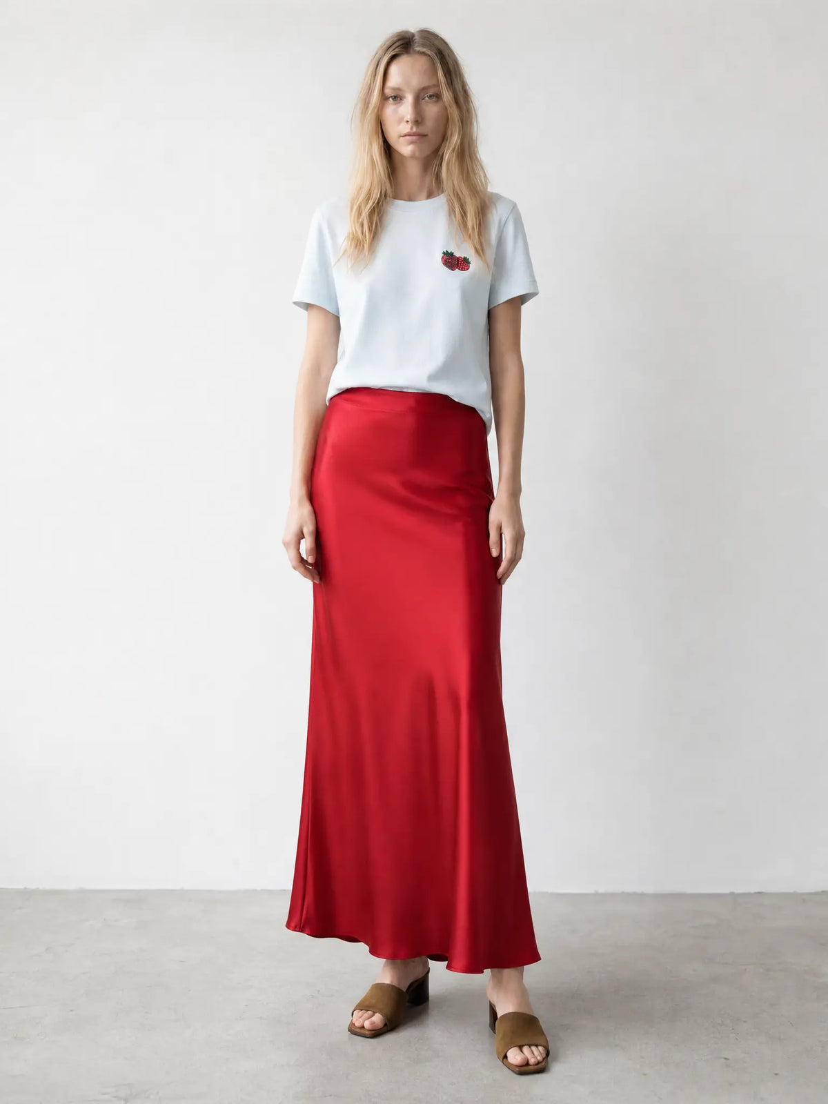Satin Midi Skirt - Various Colours