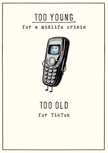 Greeting Card - Midlife crisis mobile phone