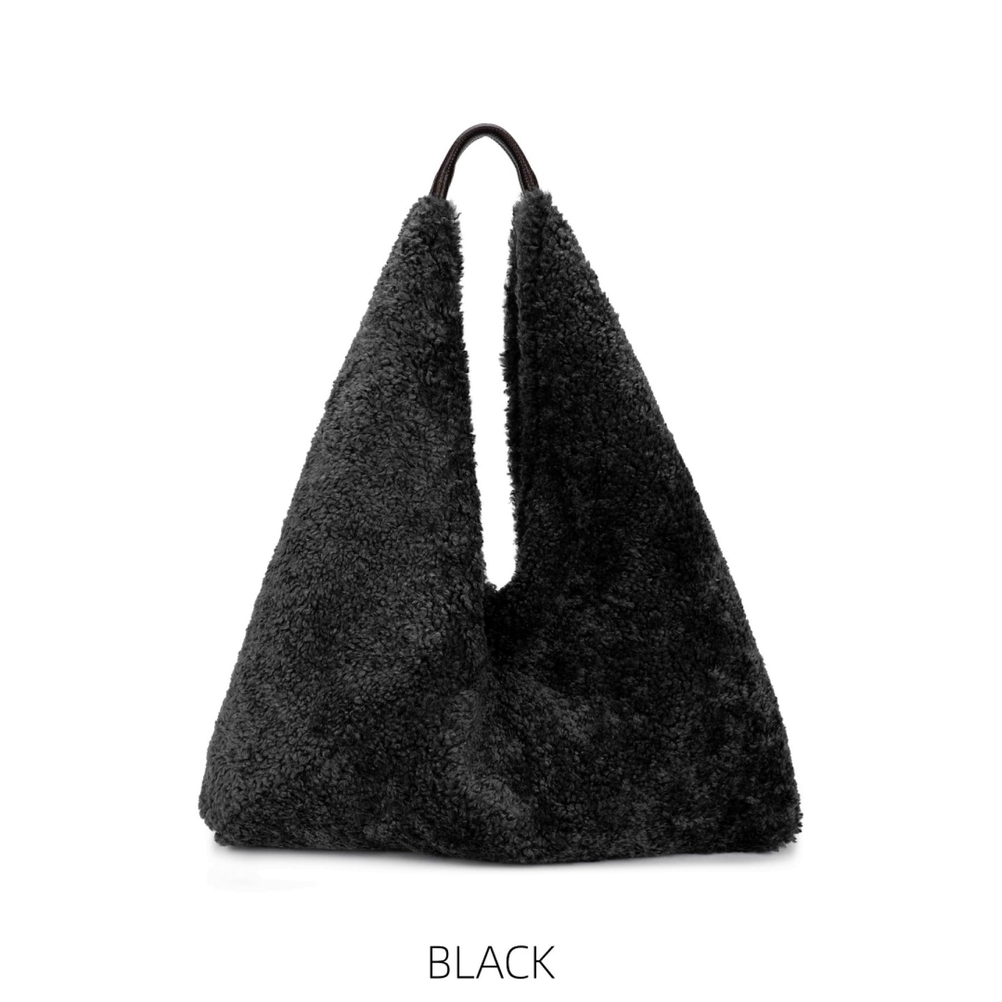 Teddy Hobo Bag - Beige / Black