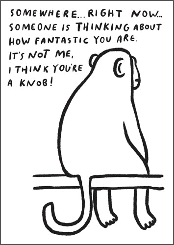 Greeting Card - Monkey Thinking About How Fantastic