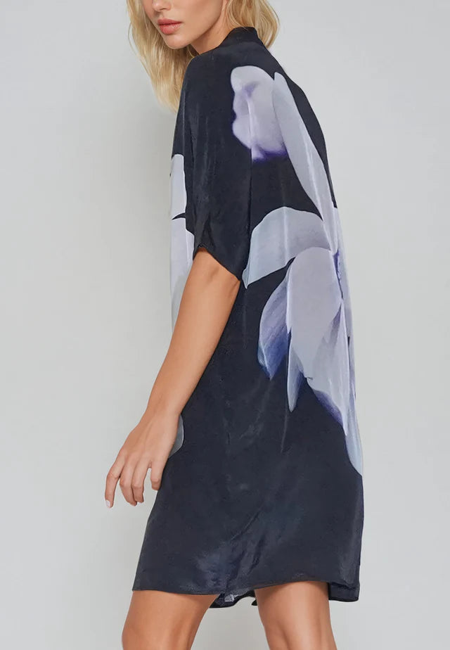 Vegan Silk Blue & Lilac Tunic