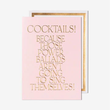 Greeting Card - Cocktails & Power Ballads