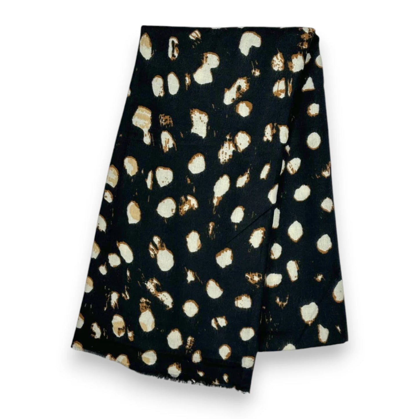 Spotty/Animal Print Scarf - Black