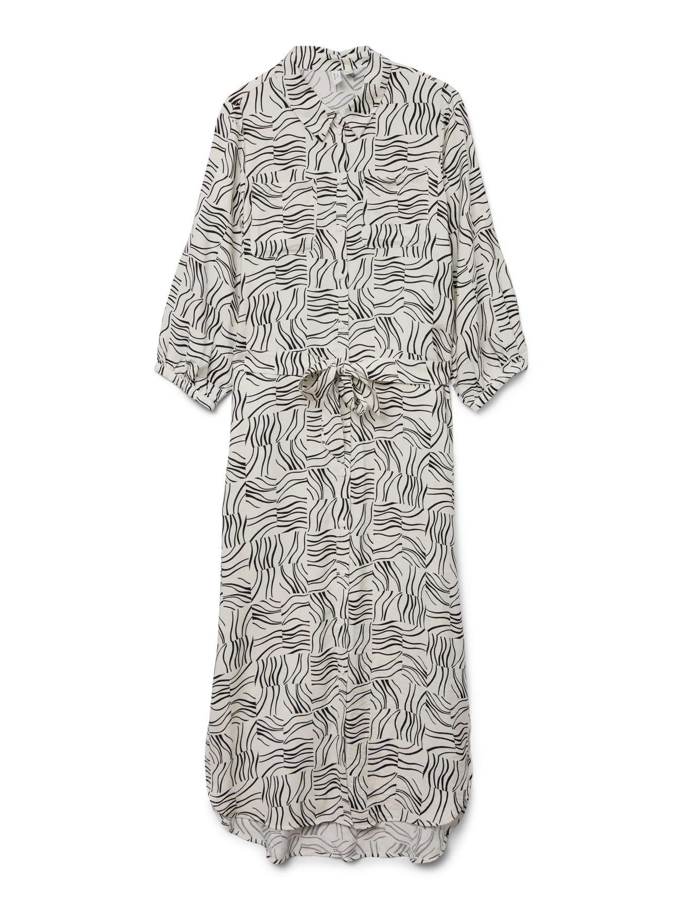 Shirt Dress - Cream & Black