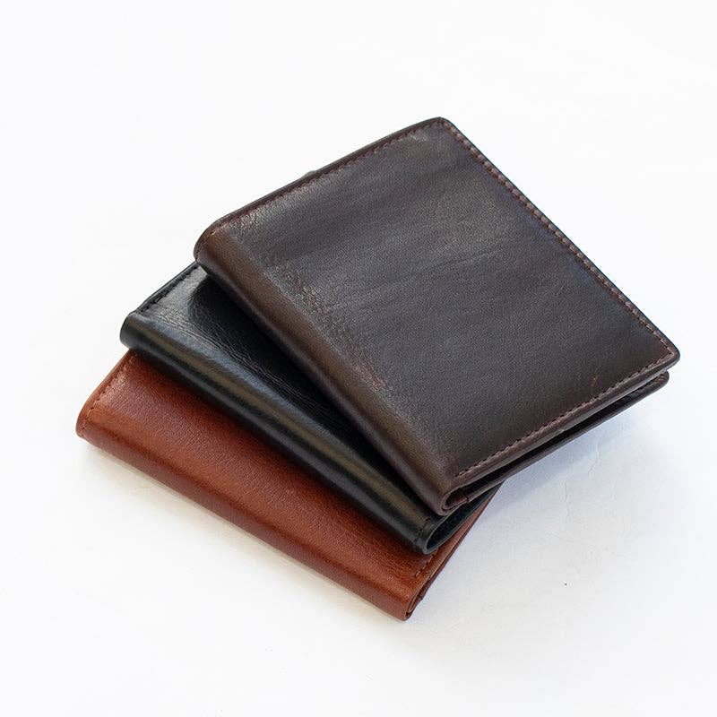 Men’s Leather Bifold Wallet - Black or Brown