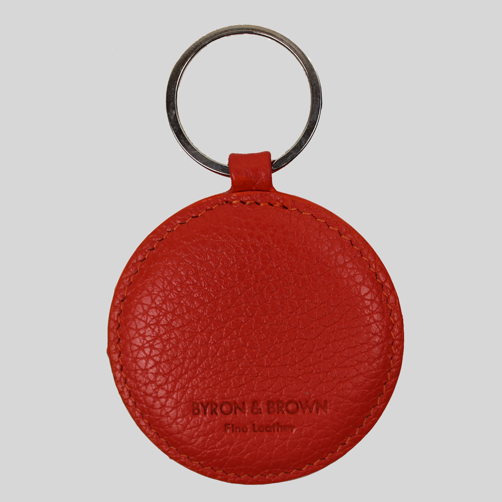 Genuine Textured Nappa Leather Round Key Ring