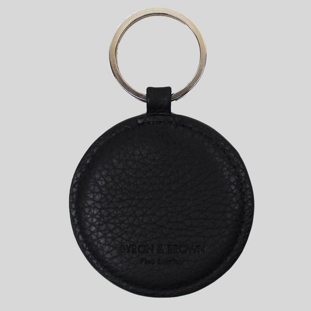 Genuine Textured Nappa Leather Round Key Ring