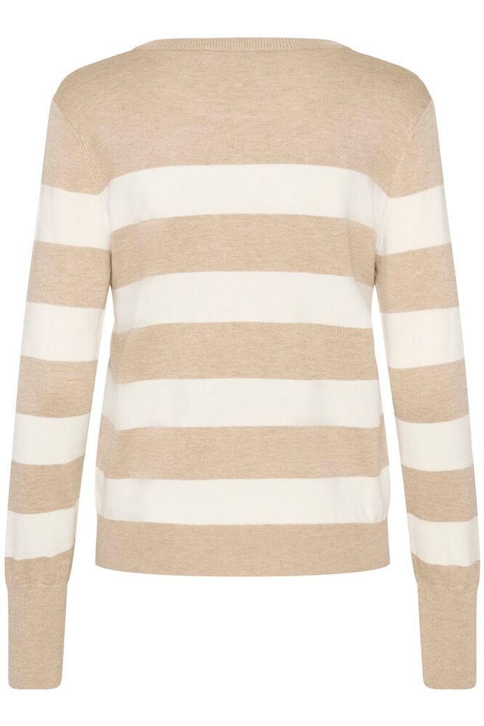 Striped Knitted Pullover - Camel & Ivory