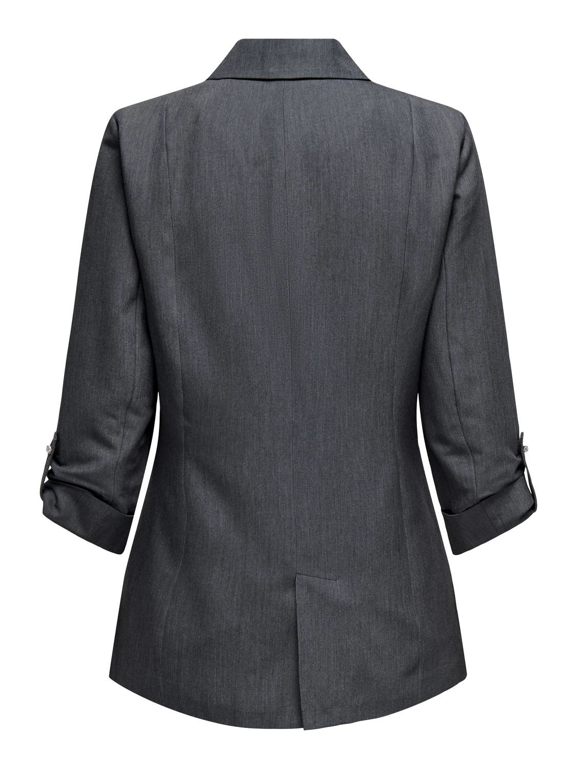 Blazer With 3/4 Ruched Sleeves - Grey