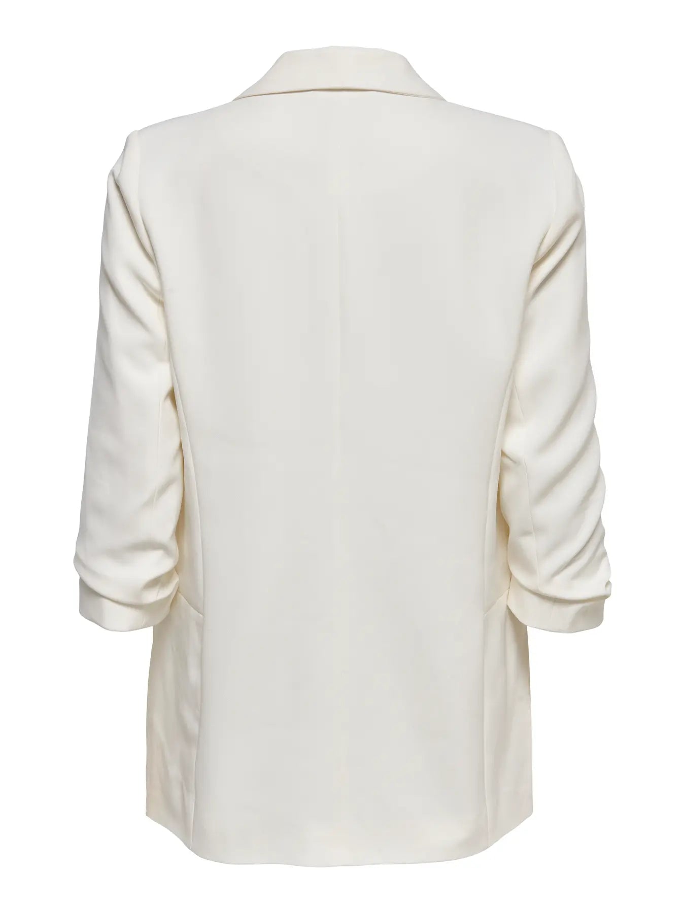 Blazer With 3/4 Ruched Sleeves - Ivory