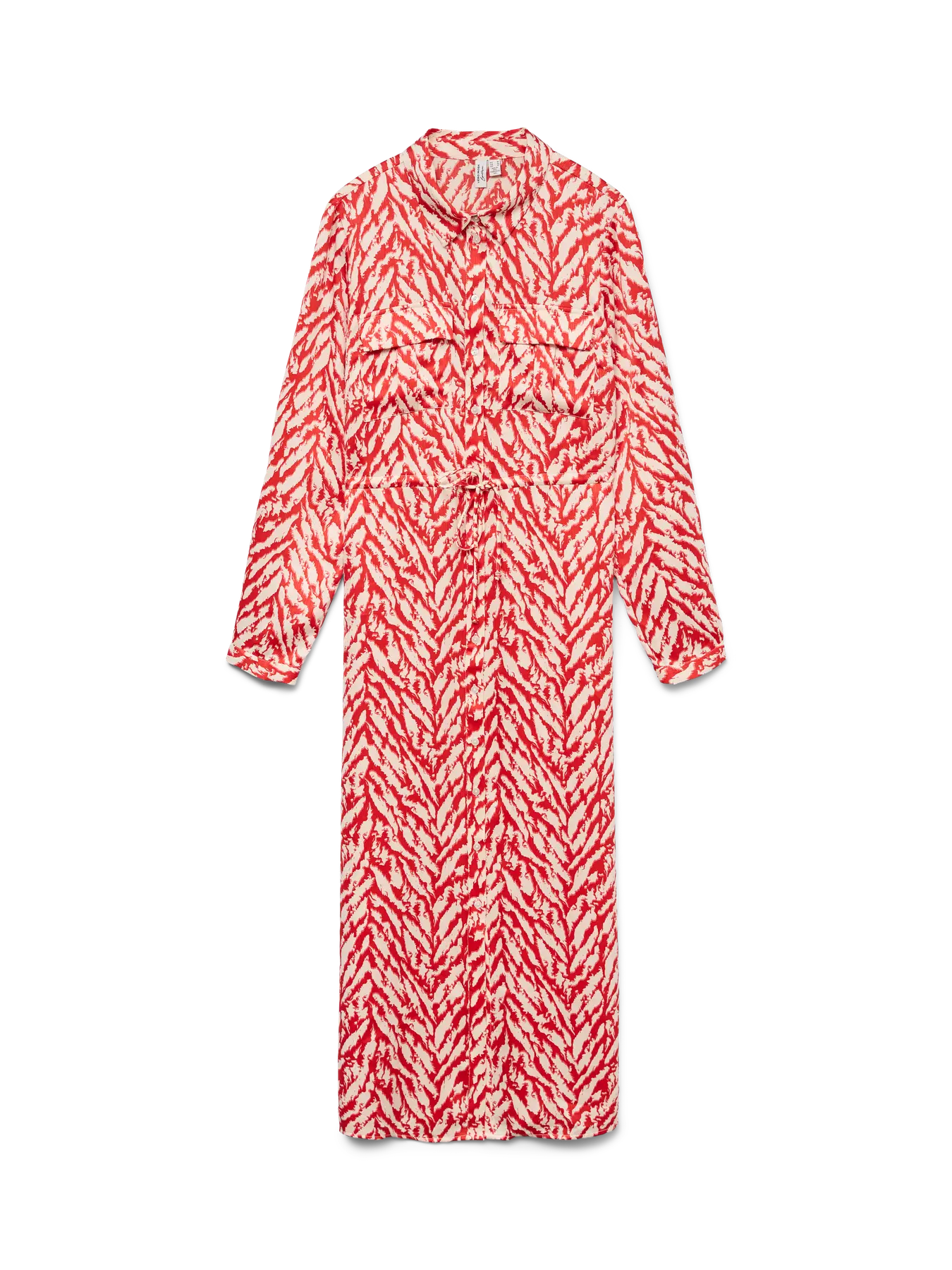 Shirt Dress - Red & Cream