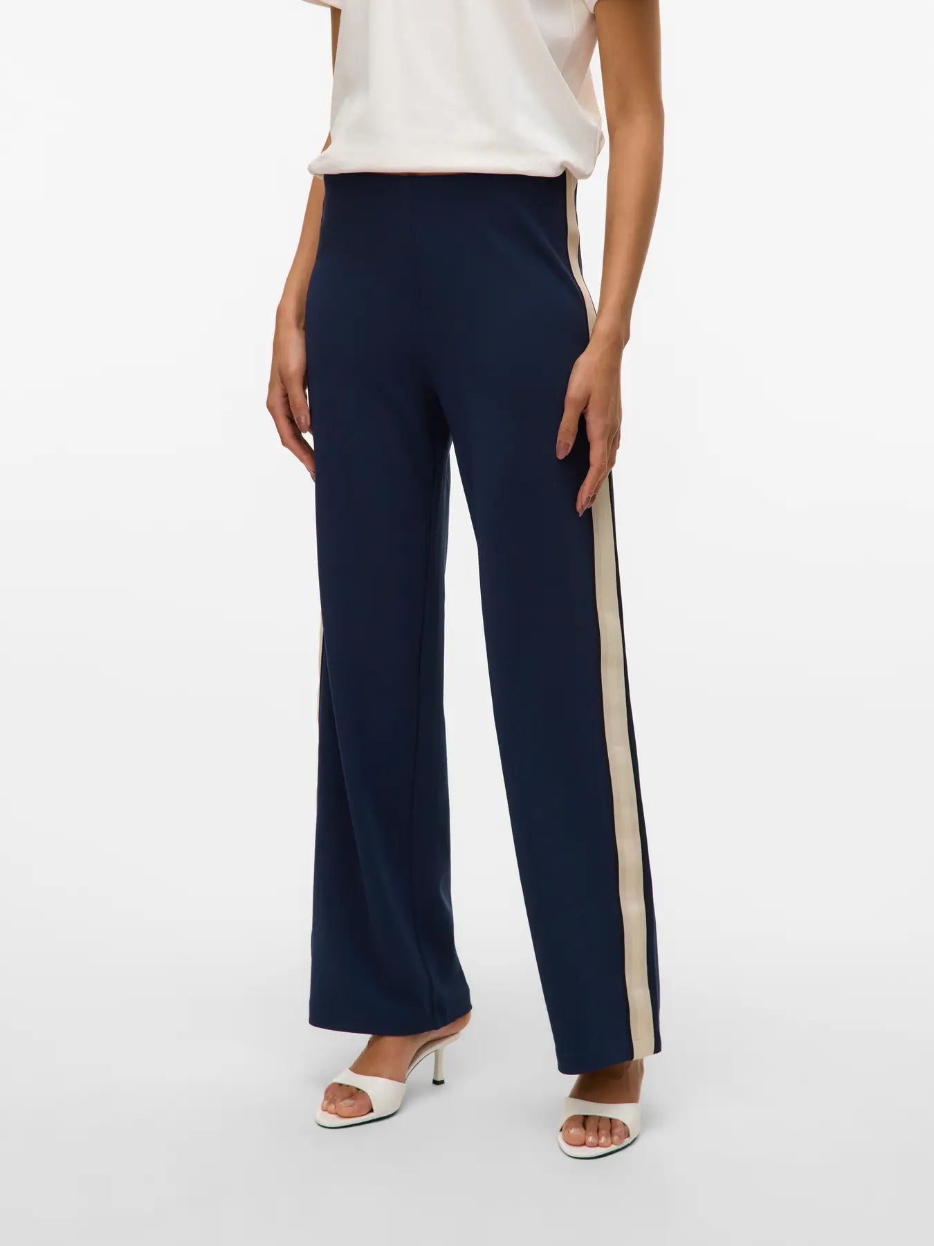Wide Panel Trouser - Navy