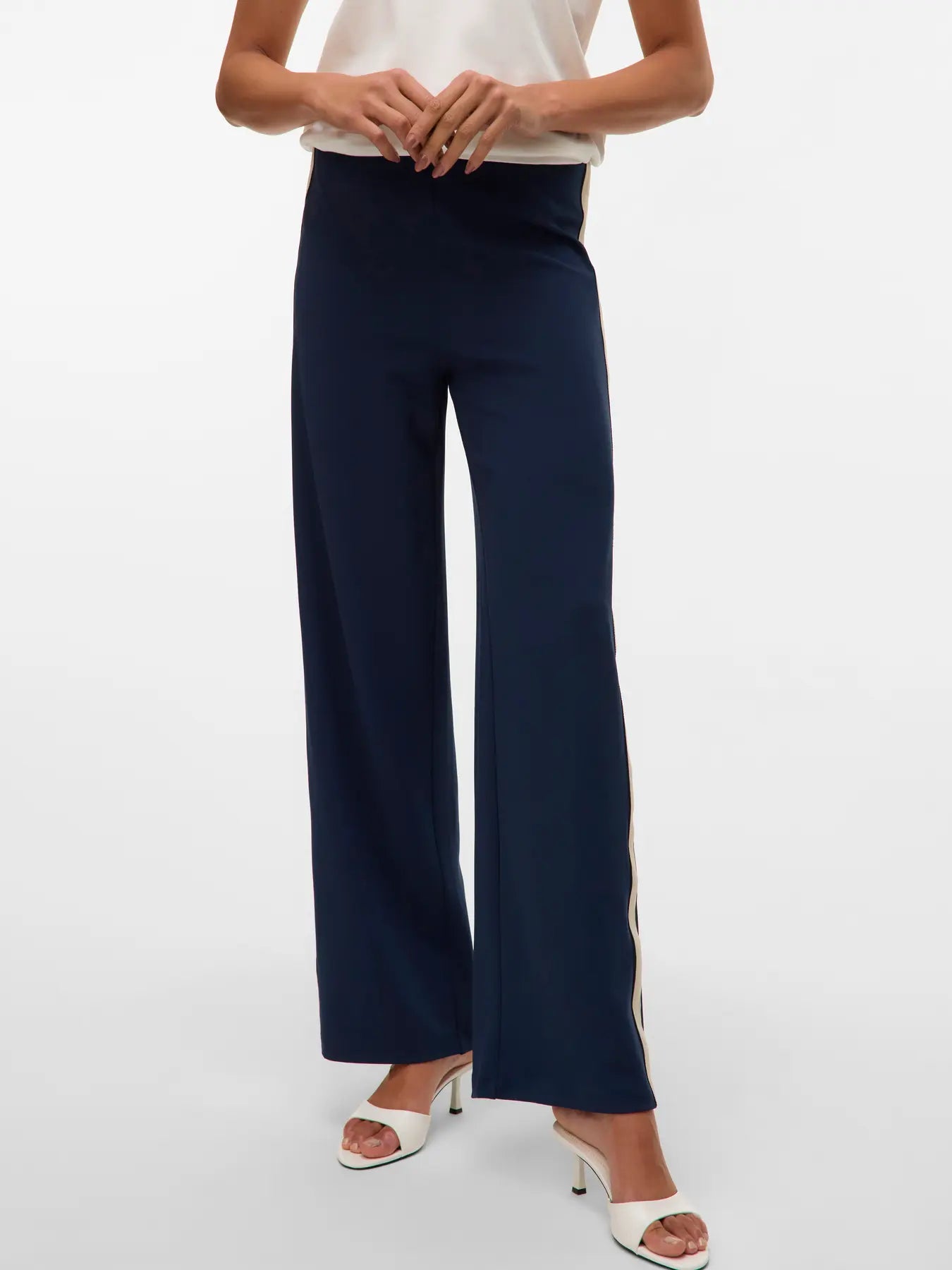 Wide Panel Trouser - Navy