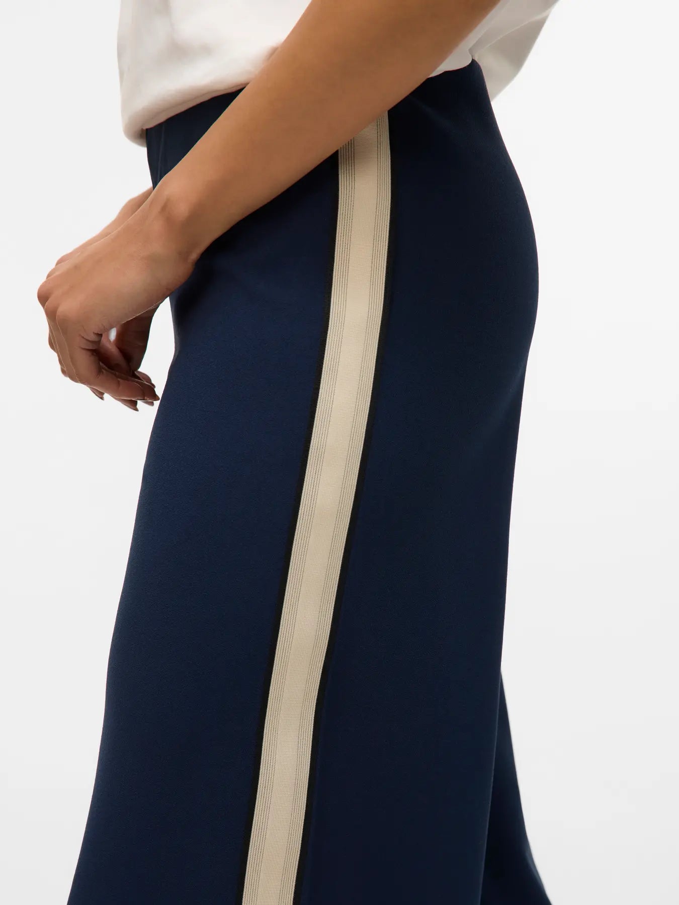 Wide Panel Trouser - Navy