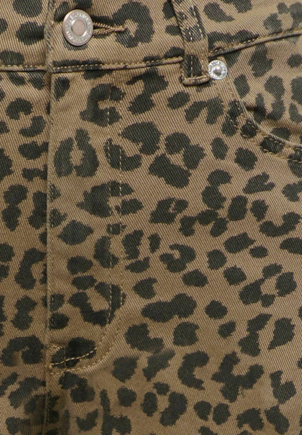 Animal Leopard Print Denim Jeans - Chocolate, Brown or Oatmeal